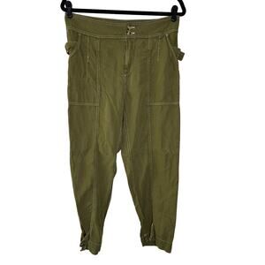 Anthropologie Jackson Tapered Utility Pants Women's US 8 Olive Green‎ FLAWED